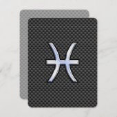 Carte Pisces Zodiac Sign on Carbon Fibre Print (Devant / Derrière)