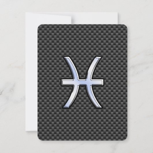 Carte Pisces Zodiac Sign on Carbon Fibre Print (Devant)