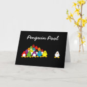 Carte Piscine de pingouins (Anniversaire) (Fleur jaune)