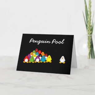 Carte Piscine de pingouins (Anniversaire)