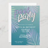 CARTE PISCINE, FÊTE TROPICALE, ANNIVERSAIRE (Devant / Derrière)