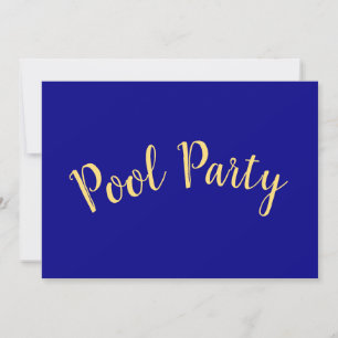 Carte PISCINE PARTY Amusants Texte Vivid Royal Blue Arri