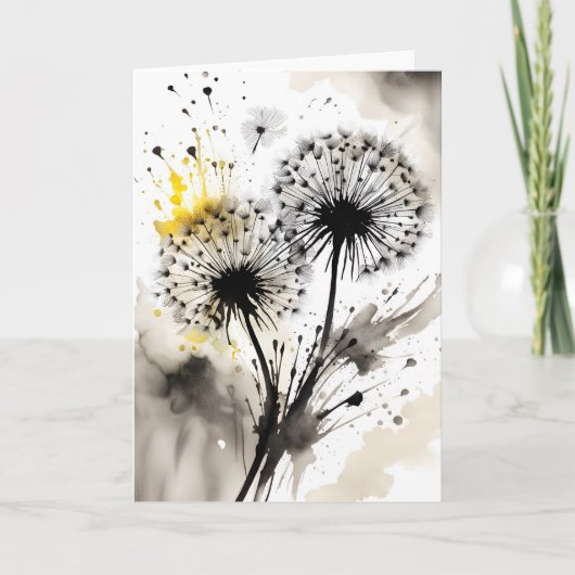 Carte Pissenlit - Fleurs à l'aquarelle (Devant)