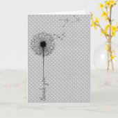 Carte Pissenlit noir merci (Fleur jaune)