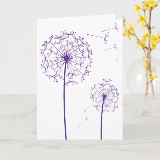 Carte pissenlit violet (Fleur jaune)