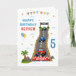 Carte Piste de Monster Truck Joyeux Anniversaire Neveu