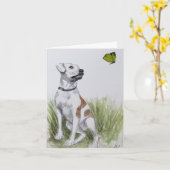 Carte Pit Bull et Papillon (Fleur jaune)