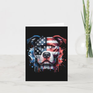 Carte Pitbull 4 juillet Drapeau Américain Gles Patriotiq