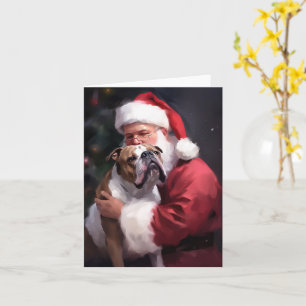 Carte Pitbull avec le Père Noël Festif Noël