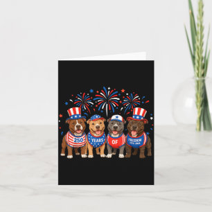 Carte Pitbull Chien 250 Ans Américain 1776 2026 4 Juille