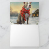 Carte Pitbull Chien dans Noël de neige (Intérieur)