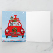 Carte Pitbull Chien En Voiture Avec Le Père Noël (Intérieur)