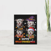 Carte Pitbull Chien Hallothanksmas Halloween Thanksgivin (Devant)
