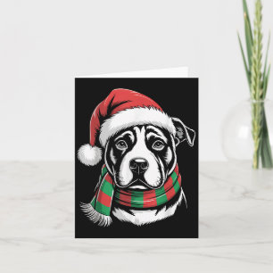Carte Pitbull Chien Noël Noël Chapeau Noël Écharpe Costu