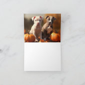 Carte Pitbull chiot automne délice citrouille  (Intérieur)
