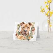 Carte Pitbull Christmas Wreath Festive Pup (Fleur jaune)