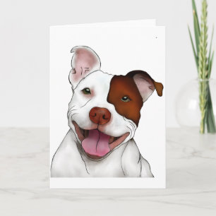 Carte Pitbull de sourire heureux
