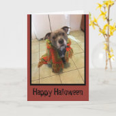Carte Pitbull Halloween (Fleur jaune)