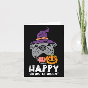 Carte Pitbull Sorcière Joyeux Hurlement O Ween Citrouill