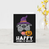 Carte Pitbull Sorcière Joyeux Hurlement O Ween Citrouill (Fleur jaune)