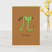 Carte Pithon Python Snake - Pi Day Math Grey Card (Fleur jaune)