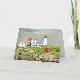 Carte Pittoresque Nubble Lighthouse Joyeux anniversaire