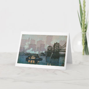 Carte Pittsburgh à la nuit, Hiroshi Yoshida, coupe de bo