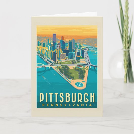 Carte Pittsburgh, PA | Vue oeil d'oiseau (Devant)