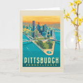Carte Pittsburgh, PA | Vue oeil d'oiseau (Fleur jaune)