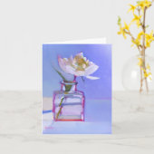 Carte 'Pivoine blanche simple dans Vase en verre (Fleur jaune)