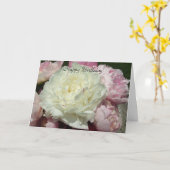 Carte Pivoines roses blanches de joyeux (Fleur jaune)