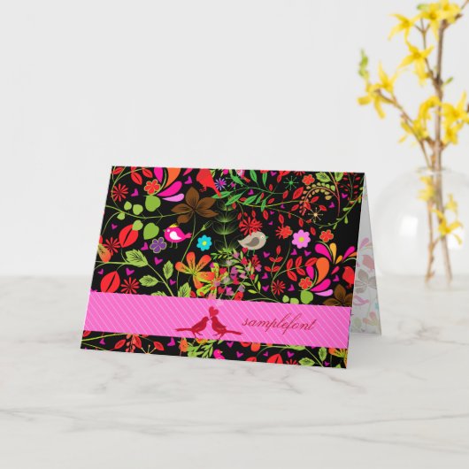 Carte PixDezines Arbre rétro/arrière - plan DO-IT-YOURSE (Fleur jaune)