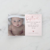 Carte PixDezines Baptism Rose Gold Script Police (Intérieur)