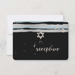 Carte PixDezines faux bleu/argent/rayures/réception