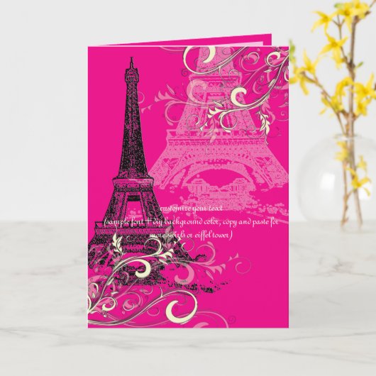 Carte PixDezines LA TOUR EIFFEL/DO-IT-YOURSELF ARRIÈRE - (Fleur jaune)