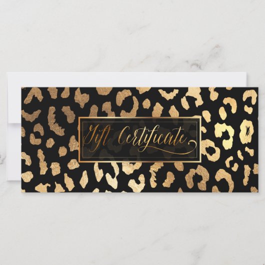 Carte PixDezines Leopard/Faux Gold/Gift Certificate (Devant)