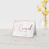 Carte PixDezines Marble Faux Rose Gold/Réservé Table (Fleur jaune)