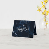 Carte PixDezines Mazel Tov, Blue Marble+ Platinum Script (Fleur jaune)