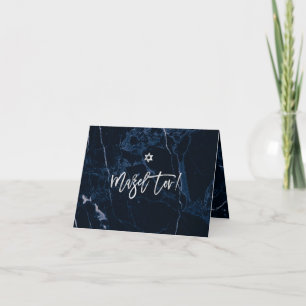 Carte PixDezines Mazel Tov, Blue Marble+ Platinum Script
