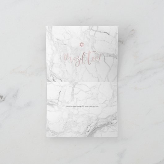 Carte PixDezines Mazel Tov, Marble+ Script rose (Intérieur)