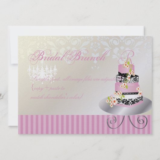 Carte PixDezines monogramme gâteau de mariée/rose (Dos)