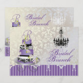 Carte PixDezines monogramme mariage, gâteau de mariage l (Devant / Derrière)