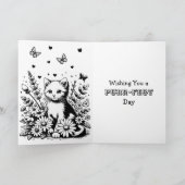 Carte Pixel Art Chats et Fleurs Penser à vous (Intérieur)