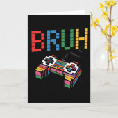 Carte Pixel Block Gamer Controller Bruh Funny Retro Styl (Fleur jaune)