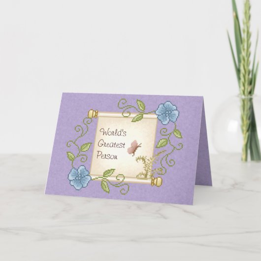 Carte Pixel floral (Devant)