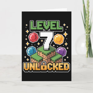 Carte Pixel Gaming 7 ans jeu vidéo 7e anniversaire Bo