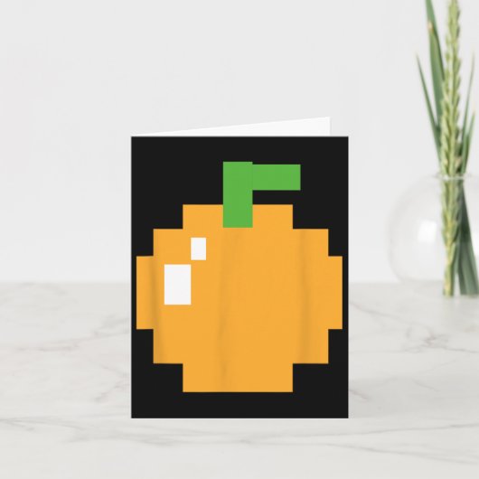 Carte Pixel Orange Rétro Arcade Jeu Vidéo Halloween des  (Devant)