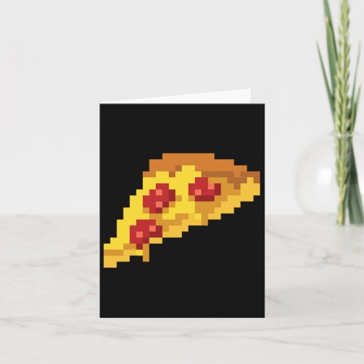 Carte Pixel Pizza 80s Jeu Vidéo Rétro 8-bit Halloween C (Devant)