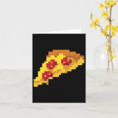 Carte Pixel Pizza 80s Jeu Vidéo Rétro 8-bit Halloween C (Fleur jaune)