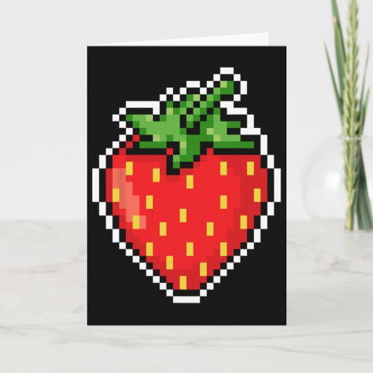 Carte Pixel Strawberry Jeu Vidéo Halloween 80s  (Devant)